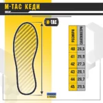 Розмірна сітка кеди M-Tac
